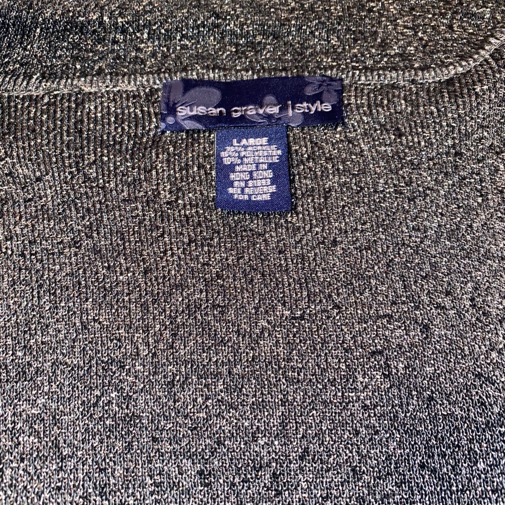 Susan Graver Style Grey/Black Cardigan